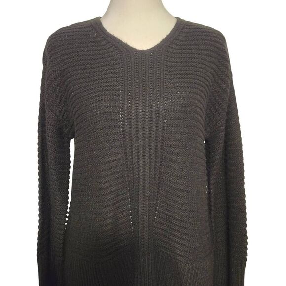 DG2 by Diane Gilman Women's Size Medium Black Knit Pullover Sweater - Picture 2 of 7